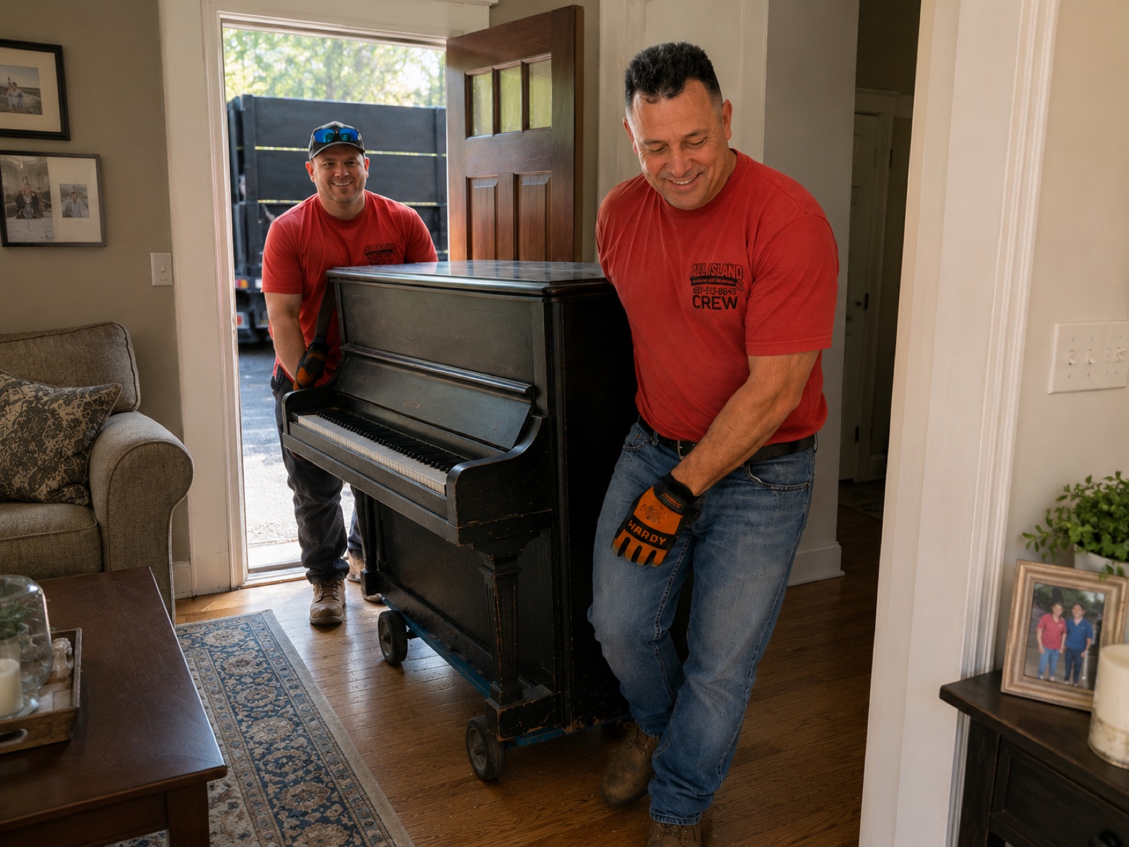 All Island crew on a Long Island furniture removal job