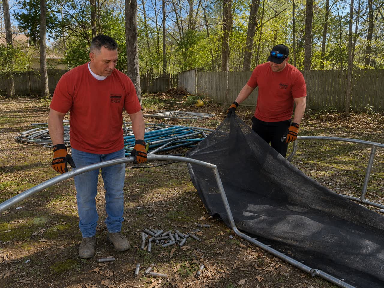 All Island crew on a Long Island hot tub removal job