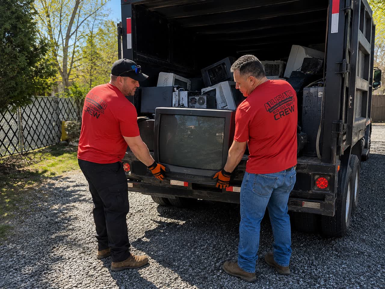 All Island crew on a appliance removal job